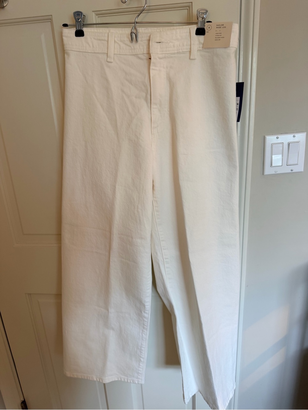 NWT Target sailor Wide Leg White Cotton Blend jeans  size 8